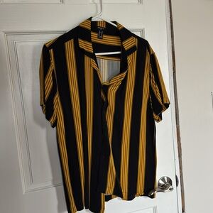 Black and yellow button down shirt